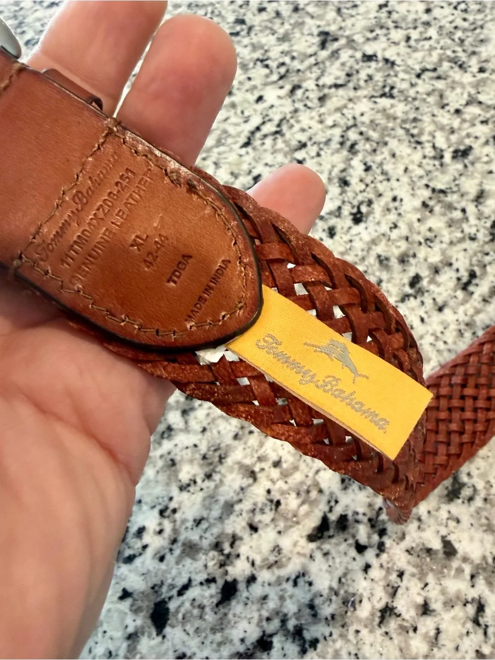 NEW Tommy Bahama Braided Woven Leather Belt - Men's 42 / 44 - 11TM04XZ06-251 Tan